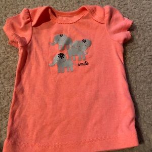 Pink grey elephant smile shirt